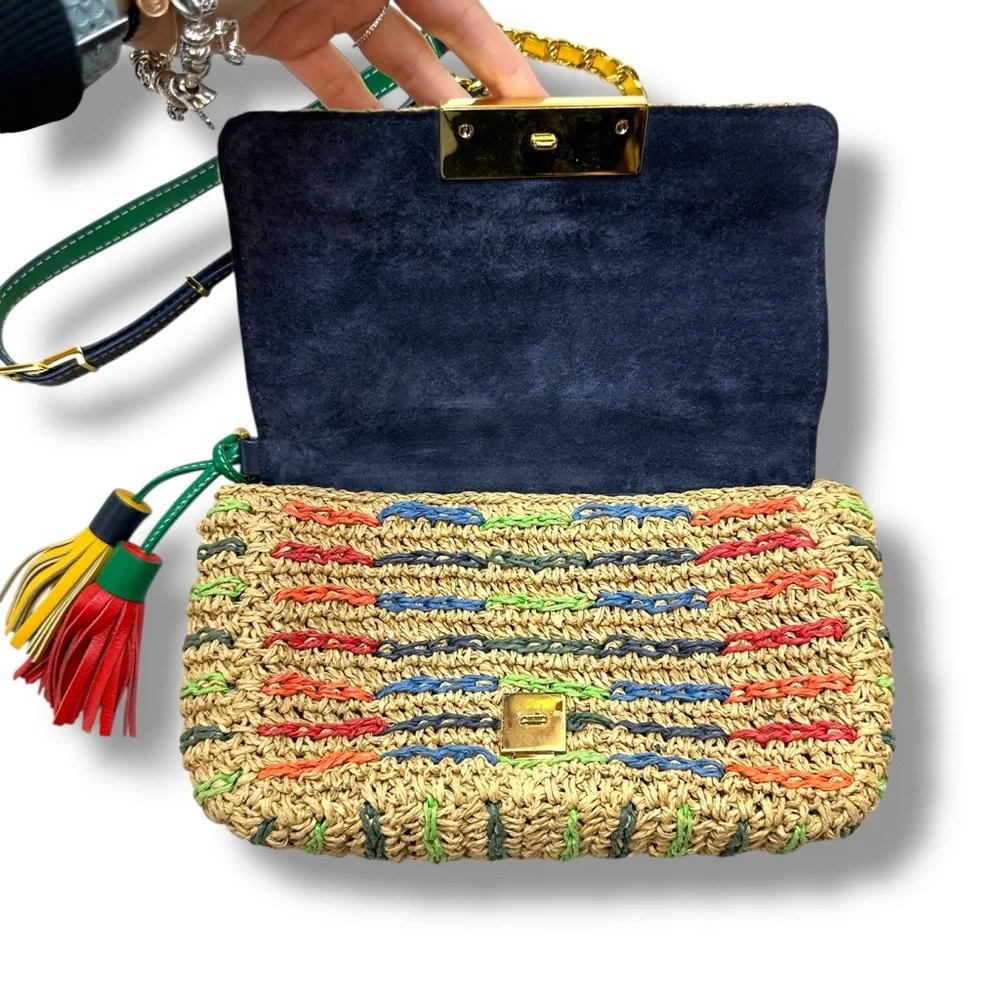 Caroline Herrera Raffia Bimba crossbody handbag - Picture 3 of 10